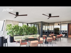 6 गति विकल्प रिमोट कंट्रोल और टिकाऊ ठोस लकड़ी के ब्लेड के साथ सजावटी छत पंखे