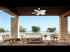 52” सजावटी ट्रॉपिकल सीलिंग फैन लाइट के साथ ABS ब्लेड शांत डीसी मोटर