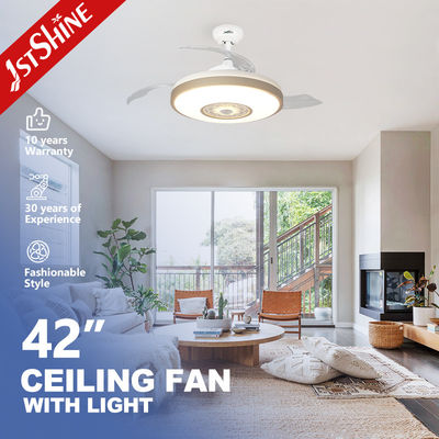 खरीदें बेडरूम के लिए अदृश्य 42 इंच स्मार्ट RGB LED सीलिंग फैन ऑनलाइन निर्माण