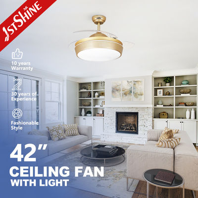 अच्छी कीमत पारदर्शी हिडन ब्लेड सीलिंग फैन एलईडी लाइट के साथ 1स्टशाइन लक्जरी यूरोपीय डिज़ाइन ऑनलाइन