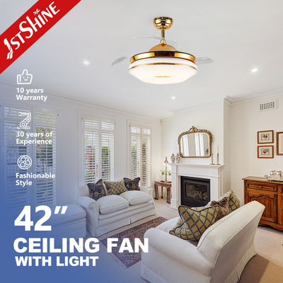 अच्छी कीमत छिपे हुए ब्लेड 42 इंच 60W एलईडी सीलिंग फैन, कम शोर और सुरुचिपूर्ण घर की सजावट के लिए ऑनलाइन