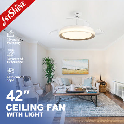 अच्छी कीमत घर होटल ऑफिस एलईडी छत का पंखा वापस लेने योग्य पीसी ब्लेड और 3000K/4000K/6000K एलईडी लाइट ऑनलाइन