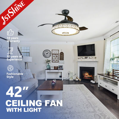 अच्छी कीमत 42 इंच मल्टीफंक्शनल म्यूजिक हिडन ब्लेड सीलिंग फैन लाइट लाइटिंग सॉल्यूशंस सर्विस ऑनलाइन