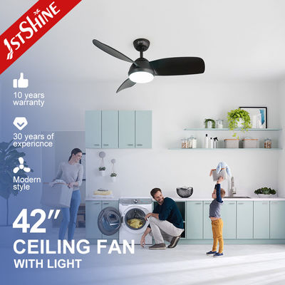 Noiseless Energy Saving DC Motor 3 Colors Change Led Ceiling Fan Light For Bedroom