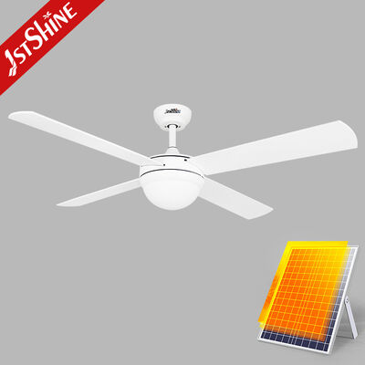 52-Inch Solar-Powered Contemporary Ceiling Fan with MDF Blades and Integrated LED Light